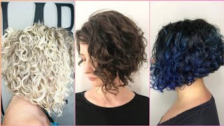 Most Beautiful Curly bob haircut ideas  Corte de pelo bob rizado [upl. by Lahpos]