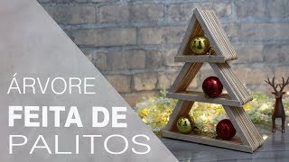 COMO FAZER ÁRVORE DE NATAL DE PALITO DE PICOLÉ  DECORAÇÃO FÁCIL PARA O NATAL [upl. by Kentigera]