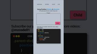 Using CSS Position Properties to Positioning Child Within Parent Div css coding shorts cssshorts [upl. by Flannery680]