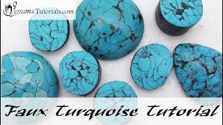 Polymer Clay Faux Technique Faux Turquoise Tutorial [upl. by Hnahc406]