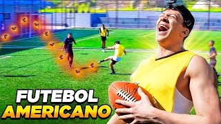 JOGAMOS FUTEBOL COM BOLA DE FUTEBOL AMERICANO 😂🏈 [upl. by Croom329]