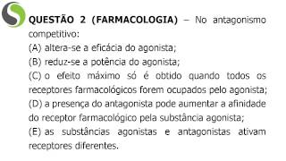 QUESTÕES COMENTADAS DE CONCURSOS BIOMÉDICOS  FARMACOLOGIA 2 [upl. by Lindholm]