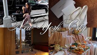 NYC diaries ♡ NYFW Jimmy Choo unboxing Nanushka Louboutin event lunchesdinners with friends [upl. by Artaed]