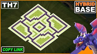 NEW Best TH7 HYBRID Base 2024  Town hall 7 TrophyWar Base COPY LINK [upl. by Marcus6]