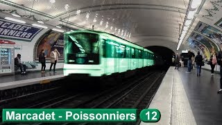 Marcadet  Poissonniers  Line 12  Paris métro  RATP MF67 [upl. by Ottinger]