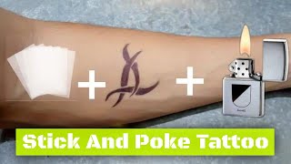 Make Temporary Tattoo With Lighter  DIY Stick And Poke Tattoo [upl. by Asoral]