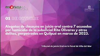 Alegatos de clausura en juicio oral contra 7 acusados por homicidio de suboficial Olivares y otros [upl. by Friday]