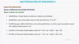 Factorización Polinomios IX Suma o Diferencia de Cubos [upl. by Sices551]