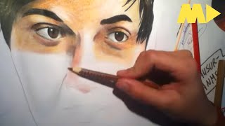 DRAWING LeFloid  Florian Mundt  REALISTIC PORTRAIT with COLORED PENCILS  Time Lapse [upl. by Niboc]