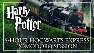 🚂8HOUR TRAIN TO HOGWARTS🚂 Harry Potter Pomodoro Session  Hogwarts Express Ambience Study ASMR [upl. by Thom]