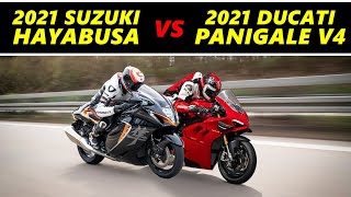 2021 Hayabusa vs Ducati Panigale v4Drag Race Compare [upl. by Uwton]