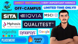 Direct Test  OFF Campus Drive  Google Agoda MSCI  2021 2022 2023 2024 Batch  Jobs [upl. by John]