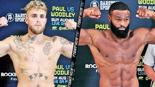 JAKE PAUL VS TYRON WOODLEY FULL WEIGH IN  BOTH RIPPED AND READY TO GO AHEAD OF FIGHT [upl. by Becket]