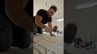 Underfloor heating installation fastwarm construction renovation diy homeimprovement plumbing [upl. by Stedman466]