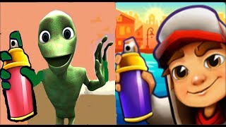 Subway Surfers Buenos Aires VS Alien Popoy Subway Running Android Gameplay [upl. by Kerianne]