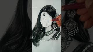 Easy process to draw face 😍shorts viralvideo art [upl. by Ahsinar]