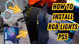 How To Install RGB LED Light Strip for PS5 Digital amp Disk Editions [upl. by Utimer]