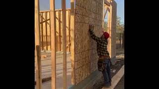 4 Car Garage putting up Sheathing [upl. by Notnad]