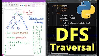 Depth First Search  DFS Tree Traversal Python [upl. by Aiuqat]