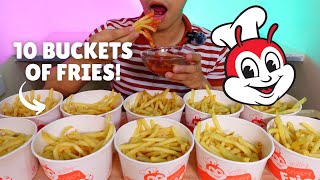 CRUNCHIEST JOLLIBEE FRIES BUCKET MUKBANG ASMR PHILIPPINES No Talking [upl. by Annahsed381]