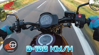 Honda CMX1100 Rebel DCT  2021 zrýchlenie 0100 kmh [upl. by Rebmeced447]