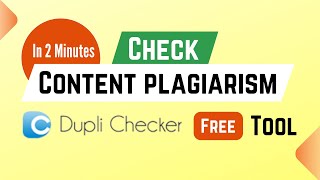 Content Plagiarism Checker Free Online  How to use Duplichecker Tool Online Check Duplicate Content [upl. by Llain]