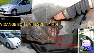 Vidange boîte de vitesse 14 HDI Citroën Peugeot C2 C3 C4 206 207 TAP PAR ÉTAPE [upl. by Frannie]