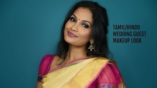 TAMILHINDU WEDDING GUEST MAKEUP LOOK [upl. by Anitnegra]