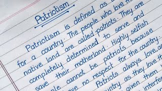 Essay on Patriotism in English  Short paragraph about Patriotism  Patriot freewritings [upl. by Theo485]