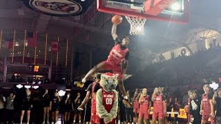 NC State freshman guard Trey Parker dunks over Brandon HuntleyHatfield Ismaël Diouf and Mr Wuf [upl. by Yezdnil577]