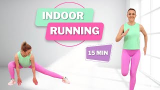 🔥15 Min Indoor Running Workout🔥 Run in Place Workout  At Home Jogging Cardio Workout🔥 [upl. by Anileba]