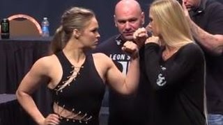 UFC 193 Ronda Rousey vs Holly Holm Staredown [upl. by Annissa]