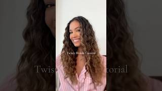 Twisty Braids Tutorial hairtutorial heatlesswaves wavyhair overnightwaves [upl. by Clauddetta]