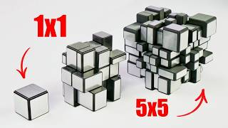 Trying to solve from 1x1 to 5x5 Mirror Rubiks cube  Impossible or Easy [upl. by Alyehs723]