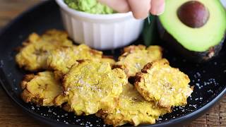 Air Fryer Tostones Twice Air Fried Plantains [upl. by Neelcaj]