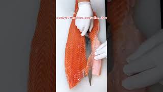 Salmon FILLETING Tachniques guide  SalmonCutting SalmonASMR SalmonSashimi [upl. by Namurt]