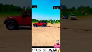 Thar vs scorpio 😈😈 thar tharloverthar scarpio scorpio automobile modified offroading [upl. by Anaderol]