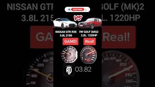 Tuning Nissan GTR r35 2150hp 2200hp vs golf GTI [upl. by Hawkie]