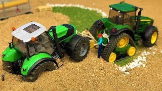 Bruder RC Tractor Deutz Stuck John Deere Tractor RC Action Video [upl. by Paola554]