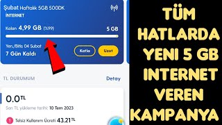 YENİ KAMPANYA 5 GB İNTERNET VERİYOR  bedava internet kazanma 2024 [upl. by Marlowe17]