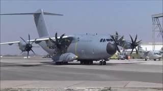 Airbus A400M Atlas TK2302 del Ejercito del Aire de España en FIDAE 2018 04042018 [upl. by Acenahs611]