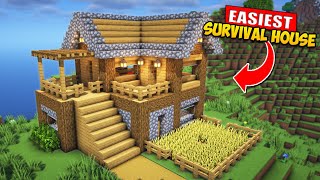 ⛏️ Minecraft  EASY Survival House 🏡  Build Tutorial [upl. by Nosredneh]