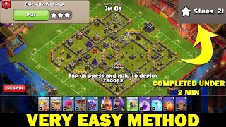 Clash of Clans Haalands Challenge Part 7 Friendly Warmup  3 Star Strategy  Very Easy Method [upl. by Netti]