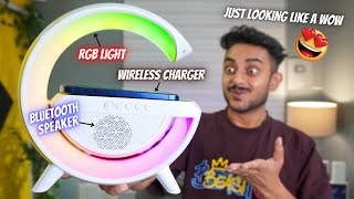 Amazing Wireless Charger with Bluetooth Speaker amp RGB Lamp 😍  GShape Unboxing amp Review [upl. by Ahsoet488]