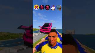 🚘Ronaldo vs Messi Lucky 15 Charachers Ronaldo 😎 beamngdrive simulator shorts ronaldo [upl. by Anirbaz]