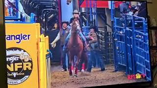 2023 NFR Barrel Racing Round 9 lisalockhart MAKES HISTORY [upl. by Ynohta]