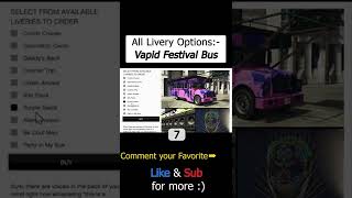 Vapid Festival Bus All Livery Options Shorts [upl. by Blanding615]