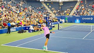 Andrey Rublev full service game practice set against Diego Schwartzman Usopen 2023 [upl. by Htiekel]