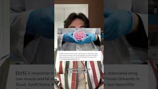 Lab grown meat is becoming more advanced labgrownmeat meat fake foodtiktok [upl. by Akeimat]