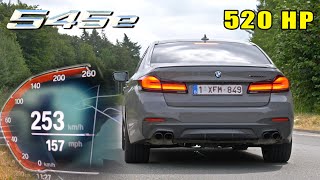 520HP BMW 545e STAGE 1  0100 100200 TOP SPEED amp AUTOBAHN POV [upl. by Dranyar]